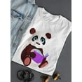 thumbnail image 3 of Cartoon Panda Reading A Book T-Shirt Women -Image by Shutterstock, Female Large, 3 of 4