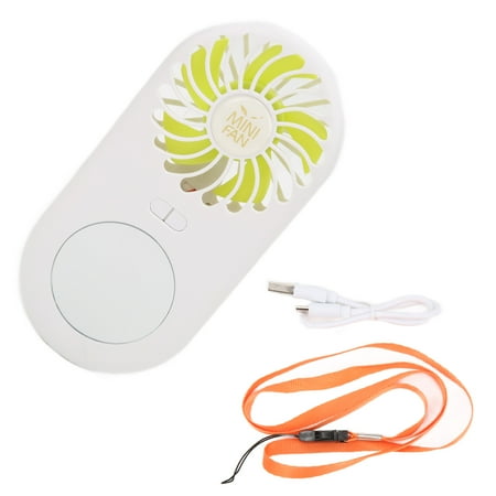 

Portable Rechargeable Handheld Fan with Mini Mirror for Kids Girls Women Men - Green