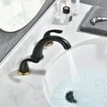 thumbnail image 3 of sumerain Two Handle Widespread Bathroom Sink Faucet, 3 Holes Bathroom Lavatory Sink Faucet,Black&Gold, 3 of 11