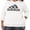 White/Black, variant on adidas Women's Standard Loungewear Essentials Logo Fleece Hoodie, Medium Grey Heather/White