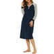thumbnail image 4 of INSPIRE CHIC Vestido de salón para mujeres, pijama de camisa de dormir, con mangas largas, cuello Henley, camisones con bolsillos, XL azul, 4 of 6