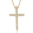 thumbnail image 1 of 1/10 ct Diamond Cross Pendant 10K Yellow Gold (1/2 inch tall), 1 of 2