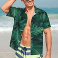 thumbnail image 5 of Lsque Green Leave Fern pattern Hawaiian Shirt for Men, Unisex Summer Beach Casual Short Sleeve Button Down Shirts-Small, 5 of 9