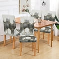 thumbnail image 2 of Yayeee 2 Pack Dining Chair Covers Stretch Parson Chairs Slipcovers Seat Protector, Gray Hexagons, 2 of 6