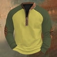 thumbnail image 2 of 1/4 Zip Sweatshirts Mens,Sweatshirts for Men Color Block Half Zip Sweatshirts Work Tactical Pullover Vintage Long Sleeve Tops Stand Collar Sweaters for Fall Winter, 2 of 3