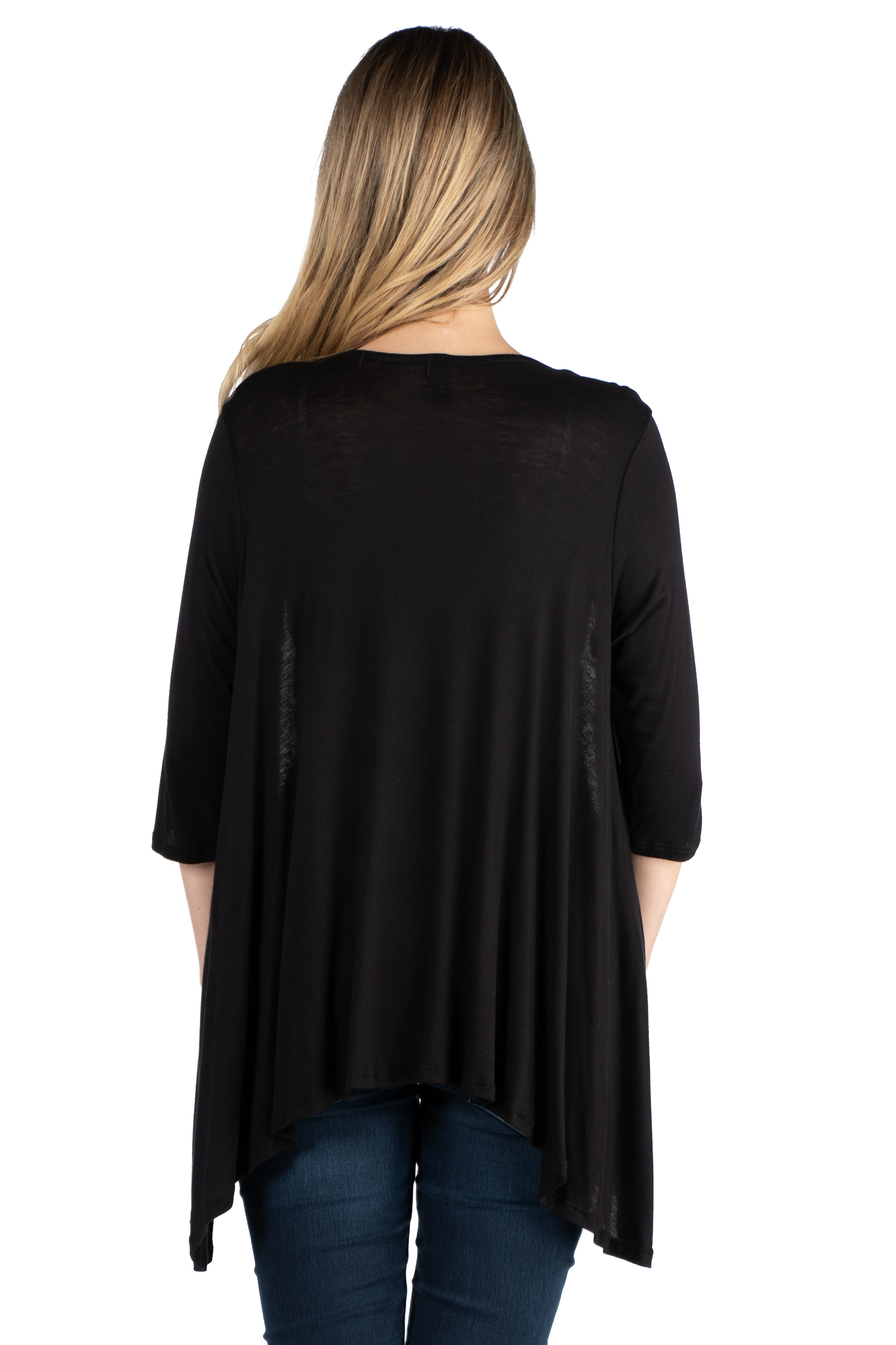 24seven Comfort Apparel Elbow Length Sleeve Maternity Open Cardigan