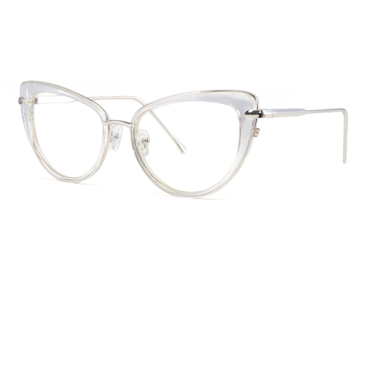 Cat Eye Clear Lens Glasses Metal Gold 50s Vintage Women Retro Eyeglasses