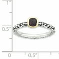 thumbnail image 4 of Checker-Cut Rhodolite Garnet Sterling Silver and 14kt Gold Ring, 4 of 7