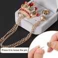 thumbnail image 4 of HUGFEGWE Crown Hanging Chain Brooch Pins, Rhinestone Suit Pins Fashion Crystal Lapel Pins UA824-3107, 4 of 7