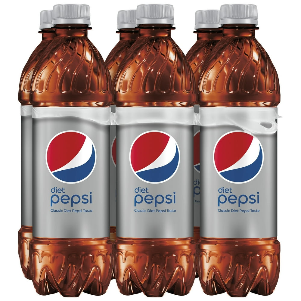 (6 Bottles) Diet Pepsi Soda, 16.9 fl oz