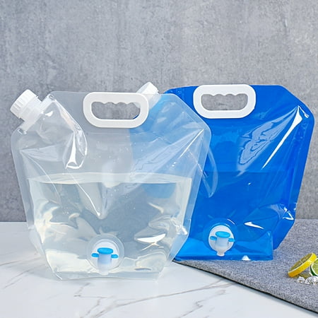 

Travelwant 5L/10L Premium Collapsible Water Container Bag BPA Free Food Grade Clear Plastic Storage Jug for Camping Hiking Backpack Emergency No-Leak Freezable Foldable Water Bottle