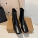 thumbnail image 1 of ¡Novedad de 2023! Botas tobilleras con punta cuadrada para mujer, botas cortas de cuero suave de alta calidad con cremallera, Zapatos Chelsea de tacón bajo, Zapatos Muje35 Gao Jinjia LED, 1 of 2
