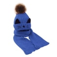 thumbnail image 2 of Esquirla Ensemble Chapeau Foulard d'Hiver pour Bébé Fille Tricoté Chaud Bleu, 2 of 8