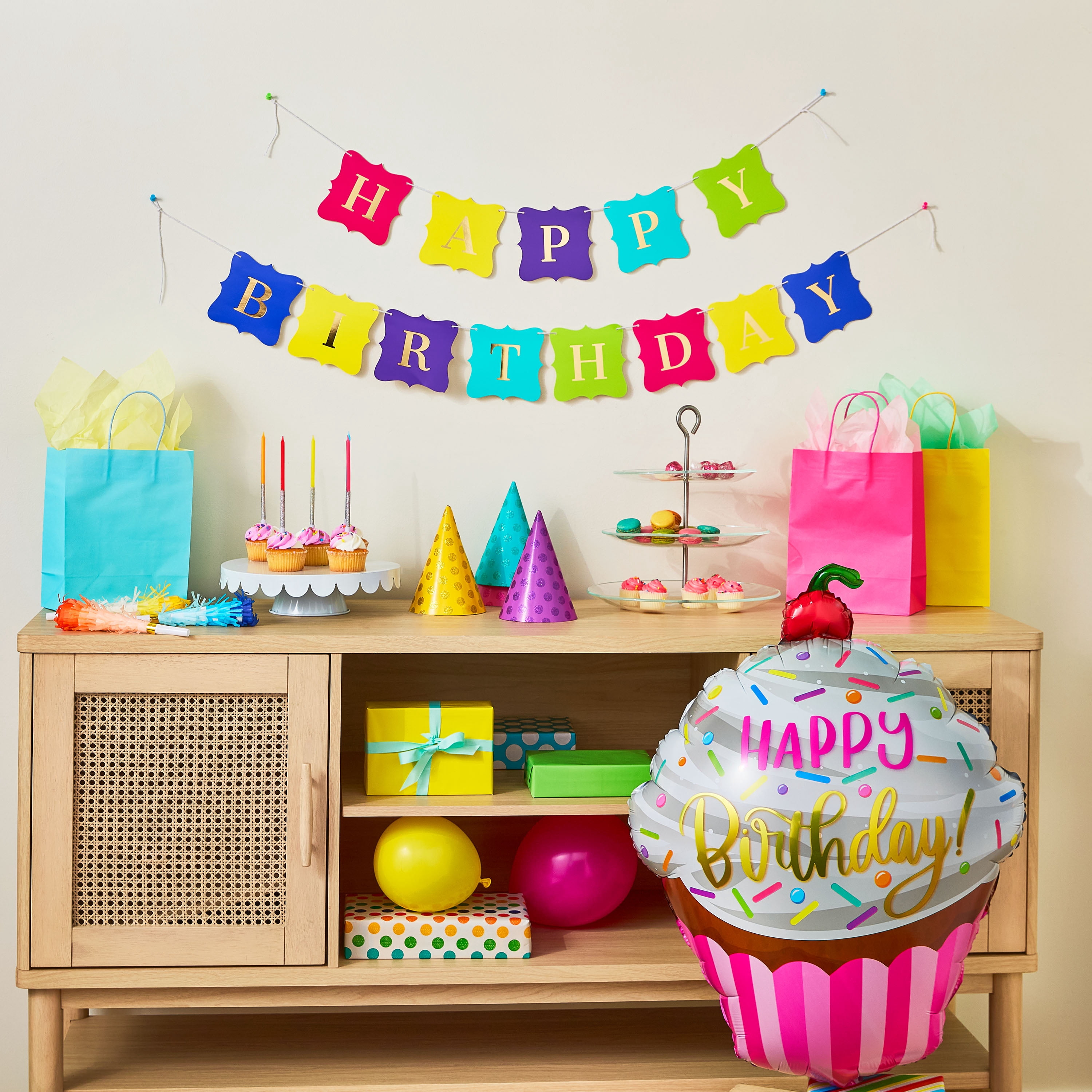 Multicolor Happy Birthday Banner Set, 2 Pieces, by Way To Celebrate