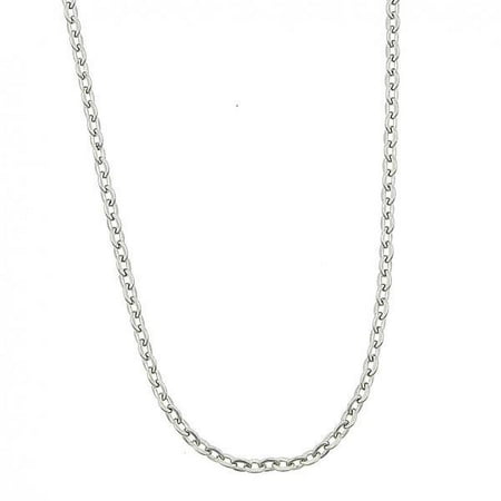 Folk Jewelry - Sassy Stainless Steel Rhodium Rolo Link Chain Necklace For Women By Folks Jewelry
