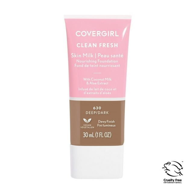 COVERGIRL - Clean Fresh Skin Tint Foundation, Formulated without Parabens, Sulfates, Mineral Oil & Talc. Made with Niacinamide, Coconut Milk & Aloe Extracts, 100% Vegan & Cruelty-Free