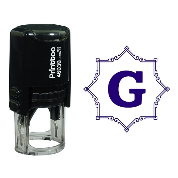 Printtoo Octagon Celtic Swirl Frame Alphabet G Monogram Self Inking Rubber Stamp Office Stationary