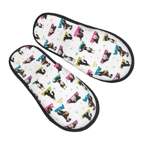 House Slippers for Women Men - Bernese mountain Yoga dogs funny Lightweight House Shoes Fuzzy Slippers, Soft Slip-On Cozy House Slippers for Woman Indoor Outdoor