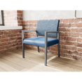 thumbnail image 4 of Pemberly Row Waiting Reception Wide Guest Chair Wood Frame in Blue, 4 of 5