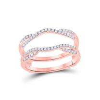 14kt Rose Gold Womens Round Diamond Wrap Enhancer Wedding Band 1/3 Cttw