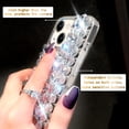 thumbnail image 4 of Compatible with iPhone 15 Case for Women，Very Shiny Luxury Bling Phone Case with 3D Glitter Sparkle Crystal Rhinestone Diamond Gems，Soft TPU Bumper Cover for Girly Girls（Silver）, 4 of 13