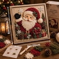 thumbnail image 2 of 3D Christmas Fabric Poke Art Kit, 3D Fabric Poke Art Kit for Adults with Pre-Cut Squares, Adult DIY Needle Punch Craft Kit, Vintage Holiday Handmade Christmas Decorations, 2 of 7