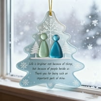 Eternal Friendship Sea Glass Tree Christmas Pendant 2D Unique Handmade Ornament Durable Easy Hang Symbolizing Togetherness Holiday Gift for Friends Family Festive Tree Home Decoration