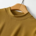 thumbnail image 4 of Fanxing Womens Mock Neck Shirts Short Sleeve T Shirts Elbow Length Sleeve Summer Tops Loose Fit Solid Color Tees Curved Hem Tshirts Yellow,XXXL, 4 of 7