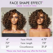 LUVME 12 Effortless Elegance Copper Highlight Bouncy Curl Wig Minimalist HD Lace Glueless Wig Pre-Cut Lace for Women 1pc
