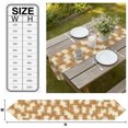 thumbnail image 3 of Brown Patchwork Table Runner Linen Burlap Table Runner 90 Inches Long Farmhouse Vintage Plaid Linen Texture Dresser Scarves for Kitchen Island Coffee Dining Room Party Holiday Decoration 13"x90", 3 of 8