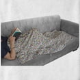 thumbnail image 6 of Cartoon Soft Flannel Fleece Blanket, Chaotic Composition of Various Objects Fruit Cactus Bunny TV Glasses Egg Umbrella, Cozy Plush for Indoor and Outdoor Use, 70" x 90", Multicolor, by Ambesonne, 6 of 6
