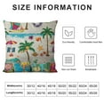 thumbnail image 5 of JEUXUS Beach and Tropical Pillow Case Summer Happy Cool Party Cartoon Coconut Tree Home Decor Throw Cushion for Sofa Couch Car Bedroom Square Pillow Cover, 5 of 5