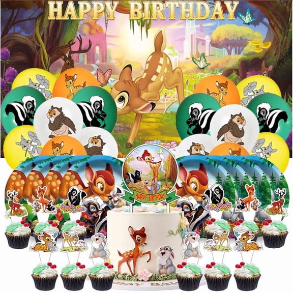 Bambi Balloons Party Supplies Decor Tableware Birthday Cake Topper Decorations Banner Backdrop