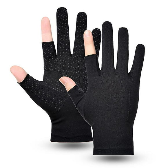 Dww-hommes Gants De Conduite Sans-doigts Protection Solaire Gants Antidrapants Cran Tactile Cyclisme Gants Moufles Femmes Mitaines Mesh Respirant Cool