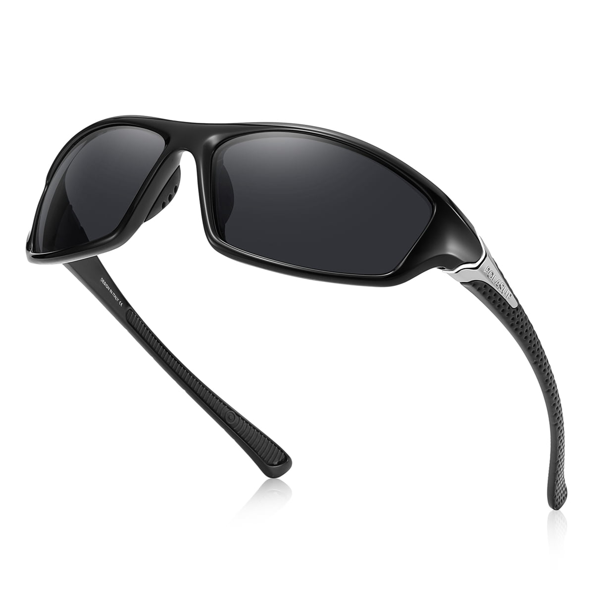 POLASUP Polarized Sports Sunglasses for Men Women, UV400 Protection Wrap Around Sun Glasses for Driving Fishing Cycling