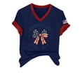 thumbnail image 3 of MEICHEN Women's 250th Anniversary V Neck Graphic Tee Casual Soft Print T Shirt Blouse Short Sleeve Summer Top, 3 of 6