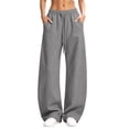 thumbnail image 2 of Sweatpants Women Zaewscy Women's Solid Color Elastic High Waist Wide Leg Sports Curved Knife Sweatpants With Casual Loose Jogging Pants With Pockets Sports Pants, 2 of 9
