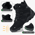 thumbnail image 2 of Men's Hiking Boots Outdoor Mid Trekking Backpacking Mountaineering Shoes Walking Outdoor Work Boots, Black, 2 of 7