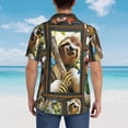 thumbnail image 6 of 3d Sloth Hawaiian Shirts For Men, Summer Short-Sleeve Relaxed-Fit Button-Down Shirts X-Large, 6 of 9