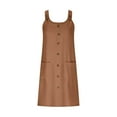 thumbnail image 3 of ShomPort Summer Casual Dress for Women Loose Mini Dress with Pockets Sleeveless Round Neck Button Dresses, 3 of 5