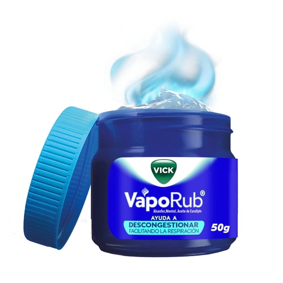 Vick VapoRub alivia rápido la congestión nasal para respirar mejor 50g