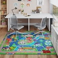 thumbnail image 4 of Janvonne City Life & Train Track Kids Play Area Rug - Soft Interactive Educational Carpet, Non-Slip Washable Floor Mat for Nursery Playroom Bedroom,4x5ft, 4 of 9
