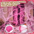 thumbnail image 5 of 300g Halloween Pink Stretch Spider Web Decoration with 60 Black Fake Spiders, Super Stretchy Reusable Cobweb Set for Yard, Porch, Windows, Walls and Halloween Decor, 5 of 6