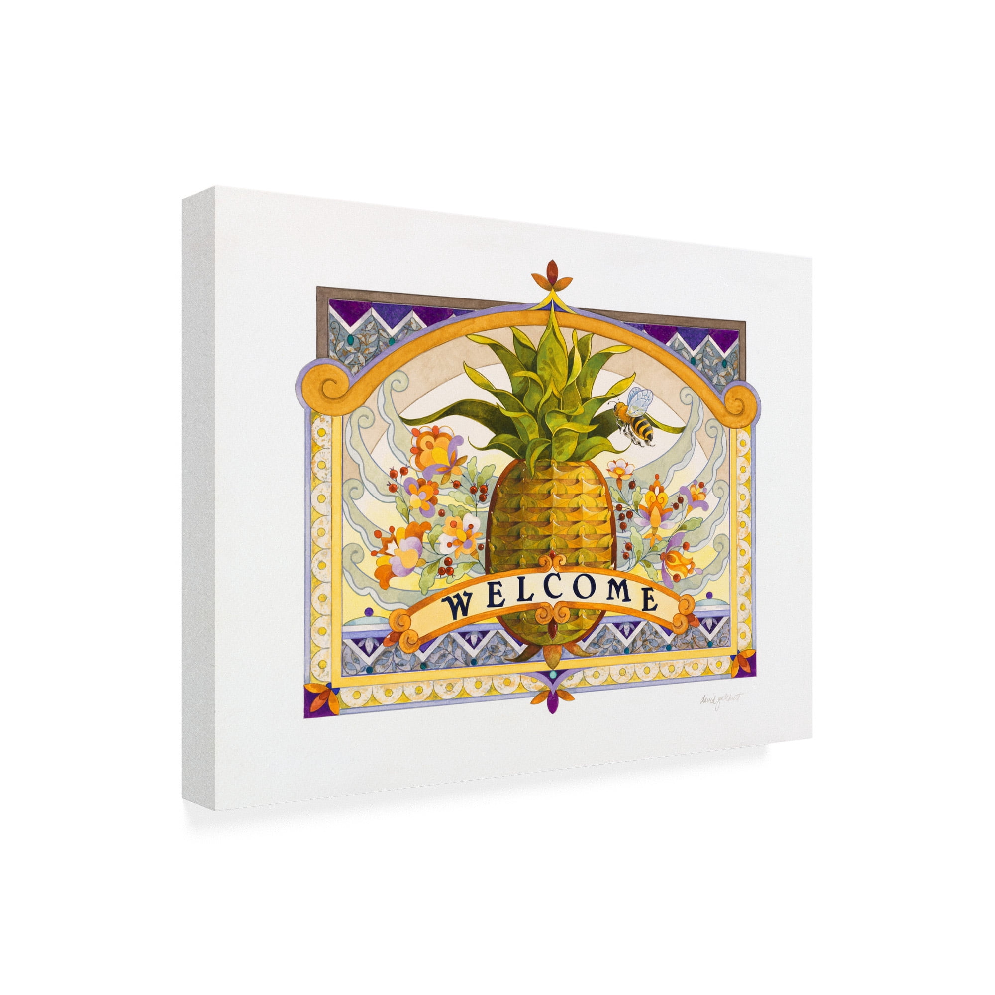 Trademark Fine Art 'Welcome Pineapple' Canvas Art by David Galchutt