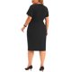 thumbnail image 3 of Vestido de mujer de talla grande Agnes Orinda, con botones, cuello redondo, ajustado, estilo lápiz para oficina, 4X, negro, 3 of 6