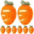thumbnail image 5 of Fluffy Wool Felt Carrots Craft Decor Accessories for Clothing Hats Needle Felting Projects 8pcs, 5 of 5