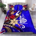 thumbnail image 2 of Juego de cama Nueva Caledonia - Flor tribal con tortugas especial color azul, 2 of 6