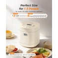 thumbnail image 5 of Lacidoll Low Temperature Cooking 3-Cup Uncooked / 6-Cup Cooked Electric Rice Cookers, White - Adjustable Temperature, 6 Menu Options, 12H Delay Timer, 5 of 10