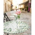 thumbnail image 4 of Watercolor Round Fitted Tablecloth Elastic Edged Table Cover,Spring Green Leaves Waterproof Wipeable Table Cloths for Kitchen Dining Party Fit up 45-54in Tables,Botanical Leaf on White, 4 of 4