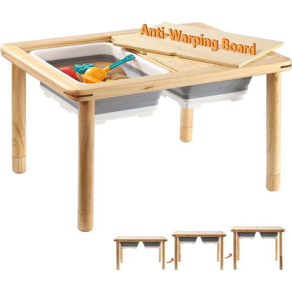 Funlio Sensory Table for Toddler with Storage Bin, Height adjustable Activity Table for Play,Study Dining